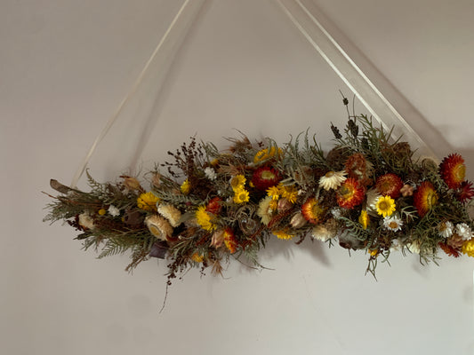 Everlasting Dried Flower Wall Hanging  - Autumn Time