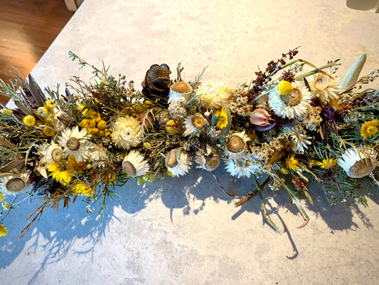 Everlasting Dried Flower Wall Hanging -  Banksia